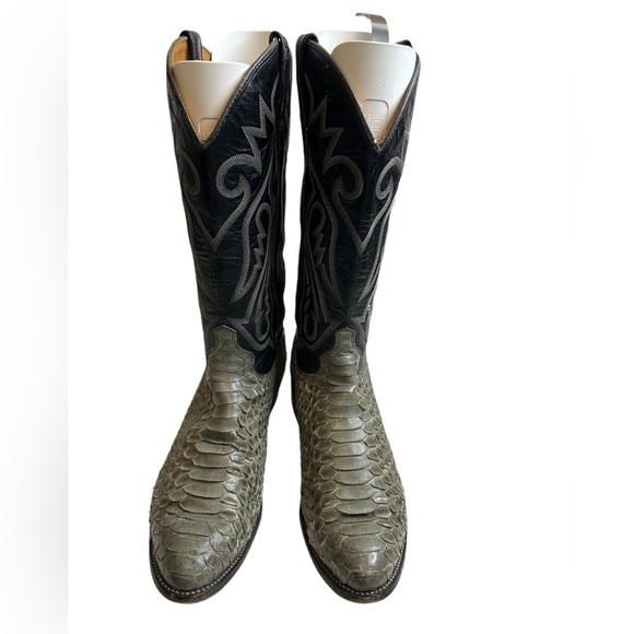 J Chisholm Snakeskin Leather Python Cowboy Boots Men\'s Sz 10 EE Leather Lined main image 12